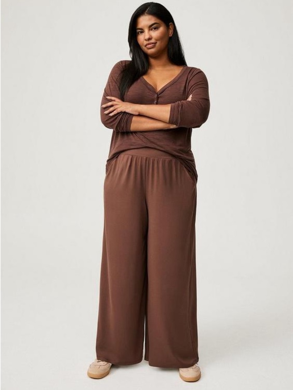 TORRID Wide Leg Brown Lounge Pants Size 1X